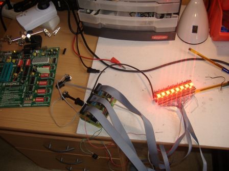 prototype en version monté, avec banc de test LED RGB